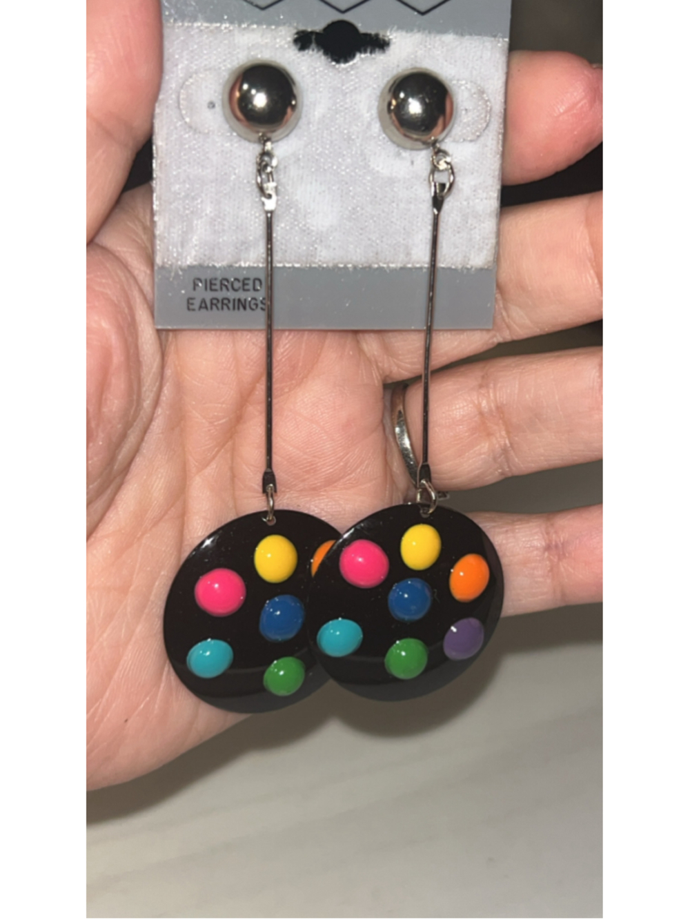 Women's Unbranded Artist Palette Earrings One Size Black Multicolor